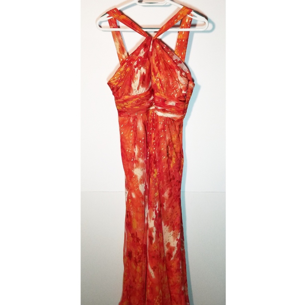 Aidan Mattox printed scarf dress